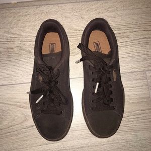 Brown puma sneakers